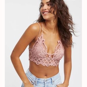 Free People shirred lace bralettte